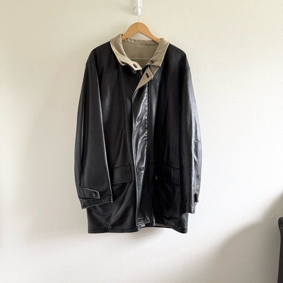 Noi Firenze Other - NOI FIRENZE Black Giacca Reversible Leather Jacket size Mens 54